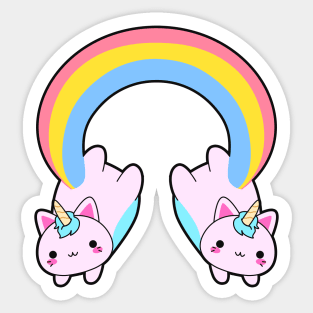 Double proud rainbow cattycorn Sticker